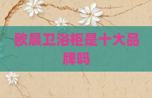 欧晨卫浴柜是十大品牌吗