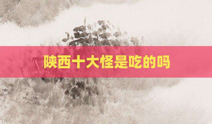 陕西十大怪是吃的吗