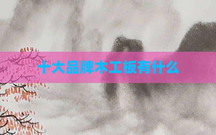 十大品牌木工板有什么