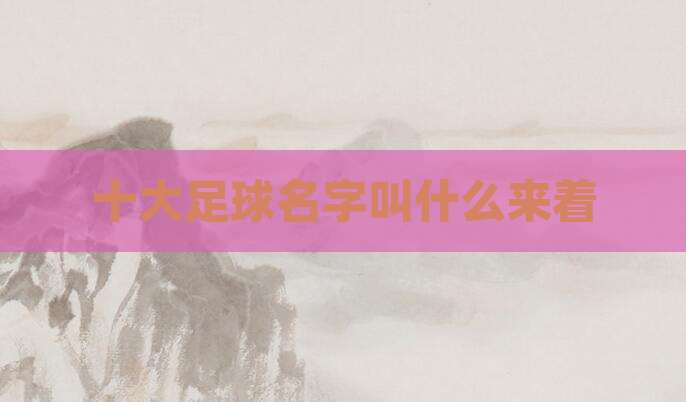 十大足球名字叫什么来着