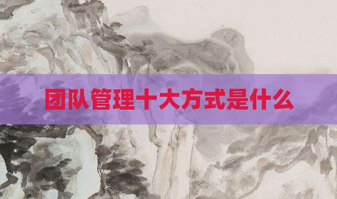团队管理十大方式是什么