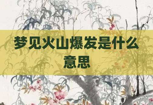 梦见火山爆发是什么意思