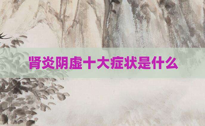 肾炎阴虚十大症状是什么