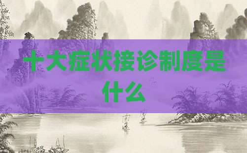 十大症状接诊制度是什么