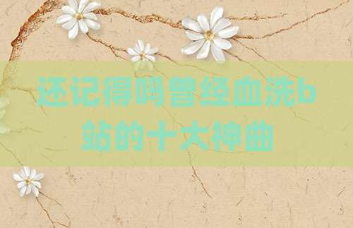 还记得吗曾经血洗b站的十大神曲