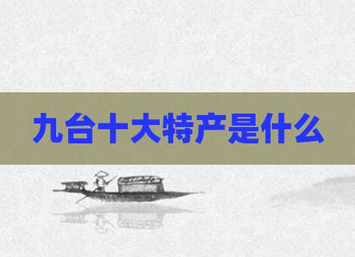 九台十大特产是什么