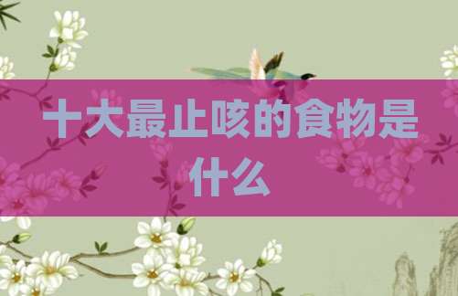 十大最止咳的食物是什么