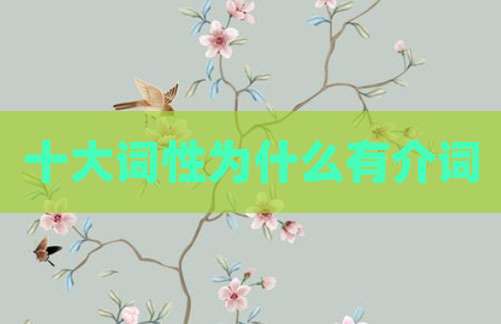 十大词性为什么有介词