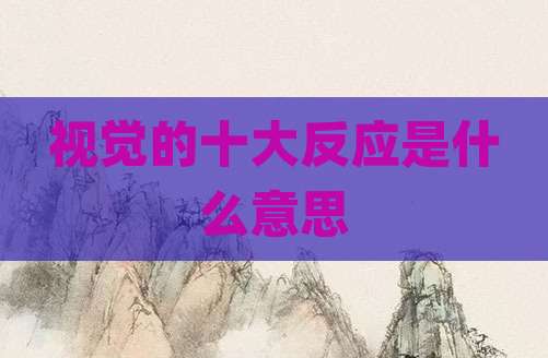 视觉的十大反应是什么意思
