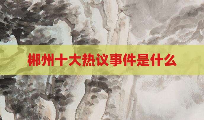 郴州十大热议事件是什么