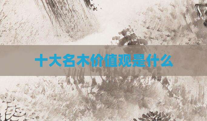 十大名木价值观是什么