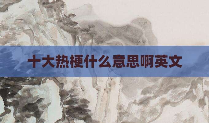十大热梗什么意思啊英文
