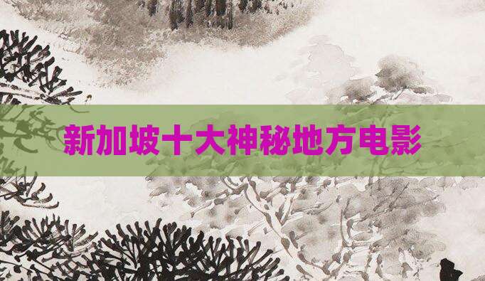 新加坡十大神秘地方电影