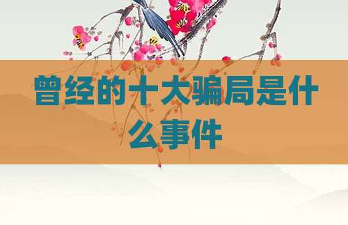 曾经的十大骗局是什么事件