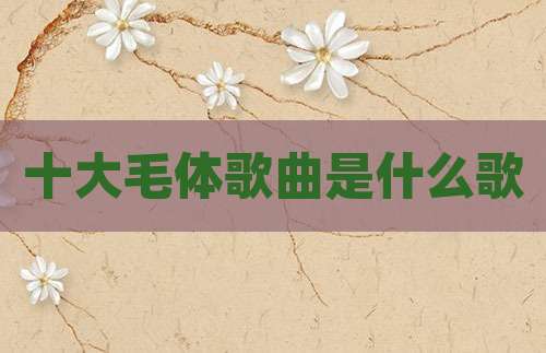 十大毛体歌曲是什么歌