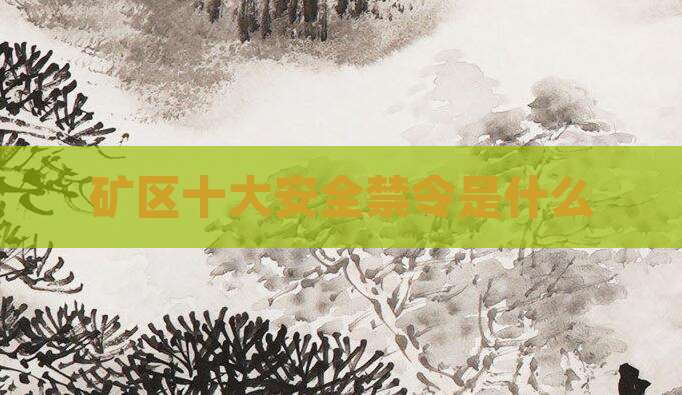矿区十大安全禁令是什么