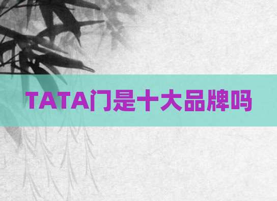 TATA门是十大品牌吗