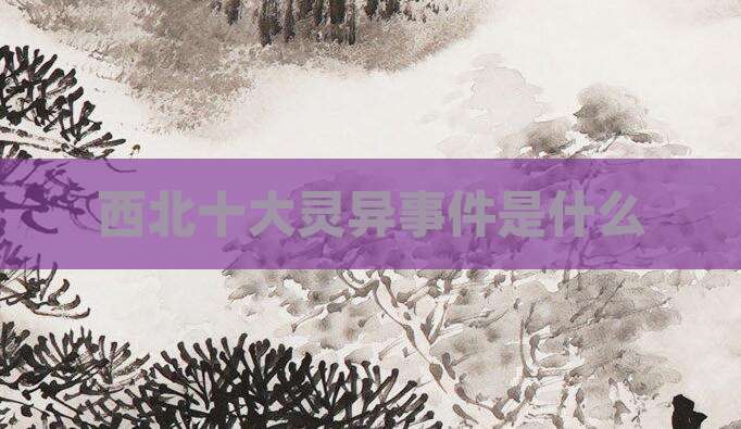 西北十大灵异事件是什么