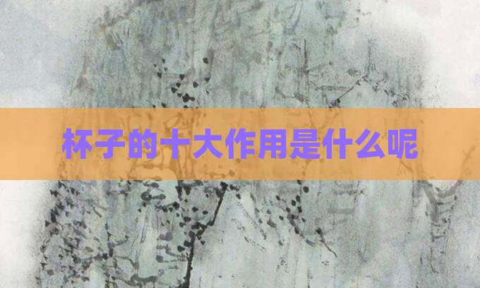 杯子的十大作用是什么呢