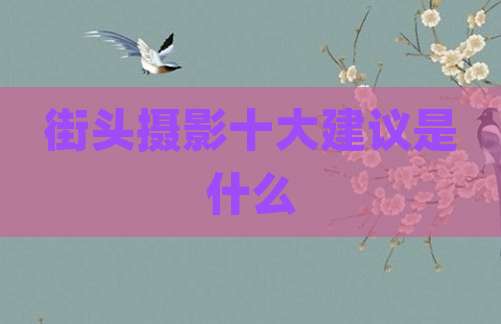 街头摄影十大建议是什么