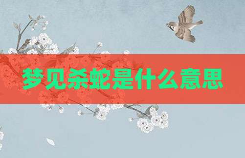 梦见杀蛇是什么意思