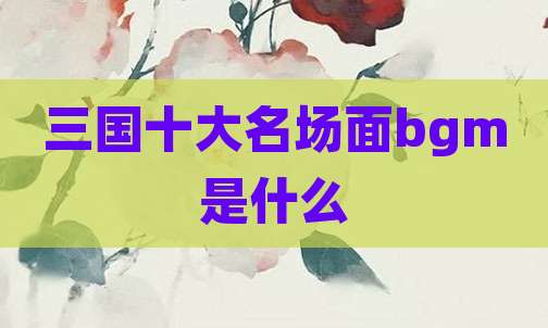 三国十大名场面bgm是什么