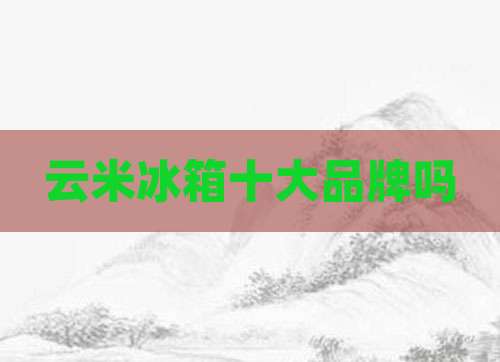 云米冰箱十大品牌吗
