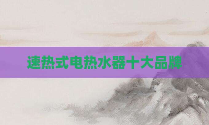 速热式电热水器十大品牌
