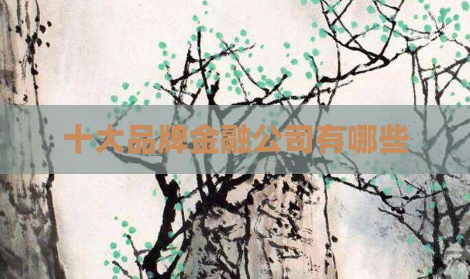 十大品牌金融公司有哪些