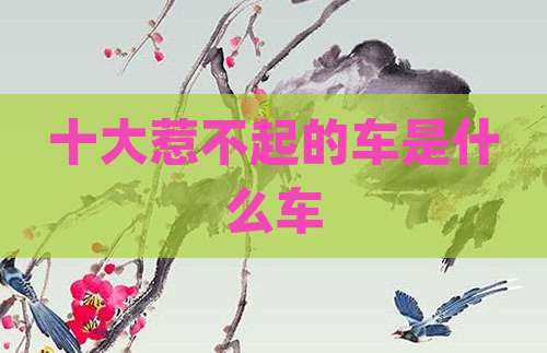十大惹不起的车是什么车