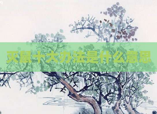 灭鼠十大办法是什么意思
