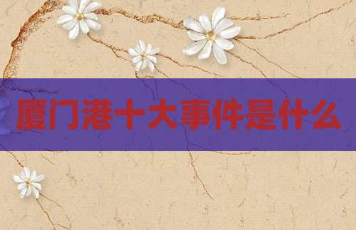 厦门港十大事件是什么