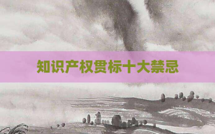知识产权贯标十大禁忌