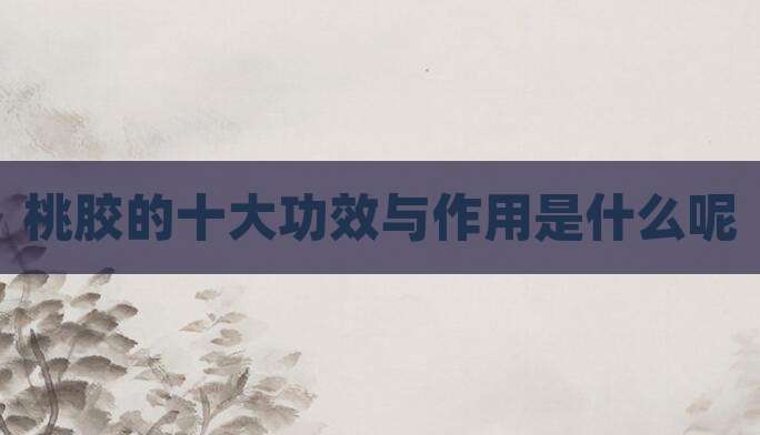 桃胶的十大功效与作用是什么呢