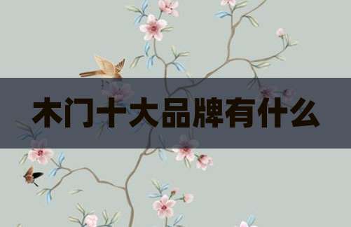 木门十大品牌有什么