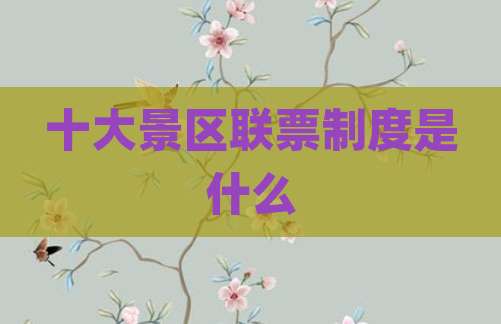 十大景区联票制度是什么