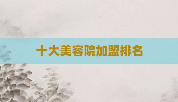 十大美容院加盟排名