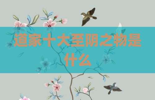 道家十大至阴之物是什么