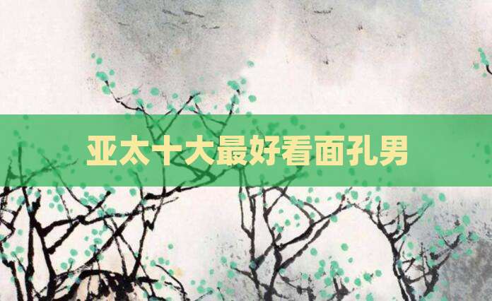 亚太十大最好看面孔男