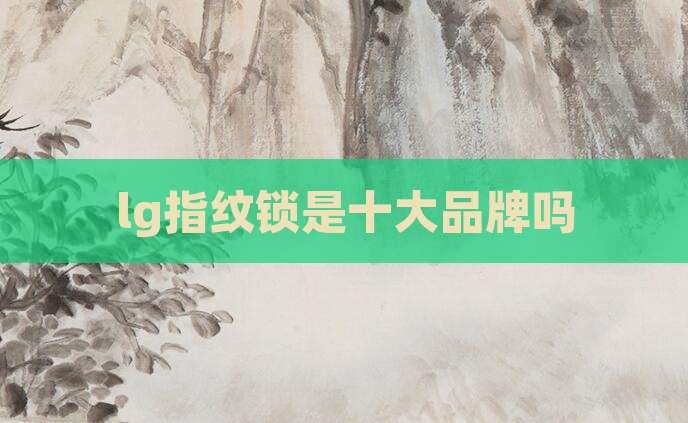 lg指纹锁是十大品牌吗