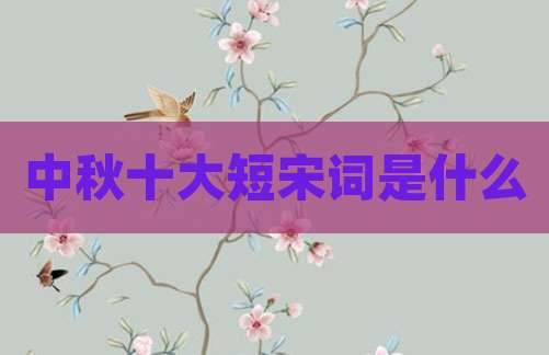 中秋十大短宋词是什么