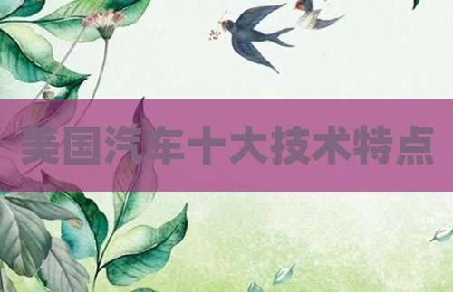 美国汽车十大技术特点
