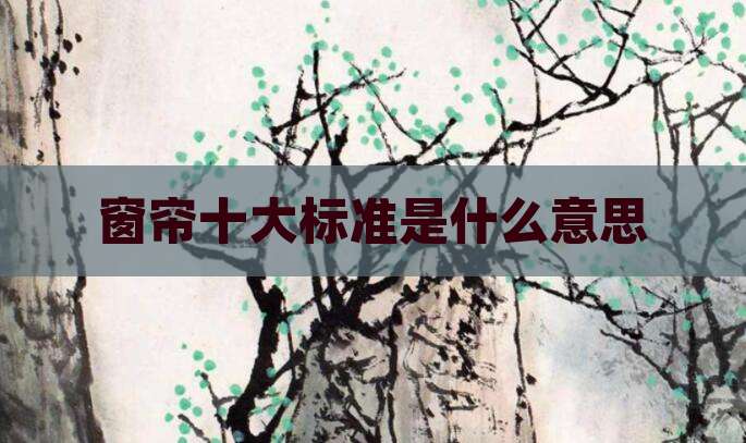窗帘十大标准是什么意思