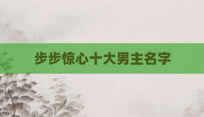 步步惊心十大男主名字