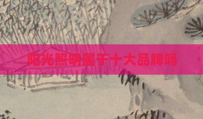 阳光照明属于十大品牌吗