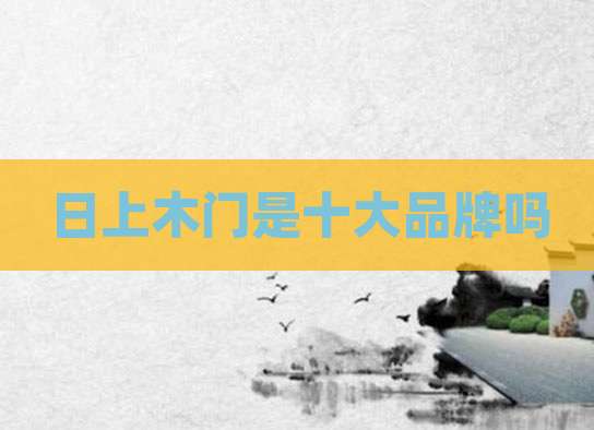 日上木门是十大品牌吗