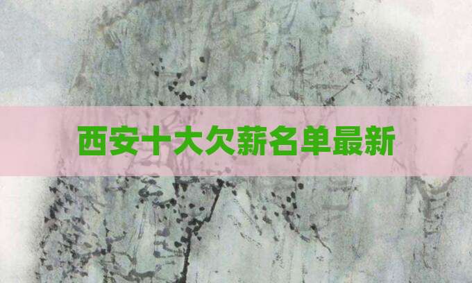 西安十大欠薪名单最新