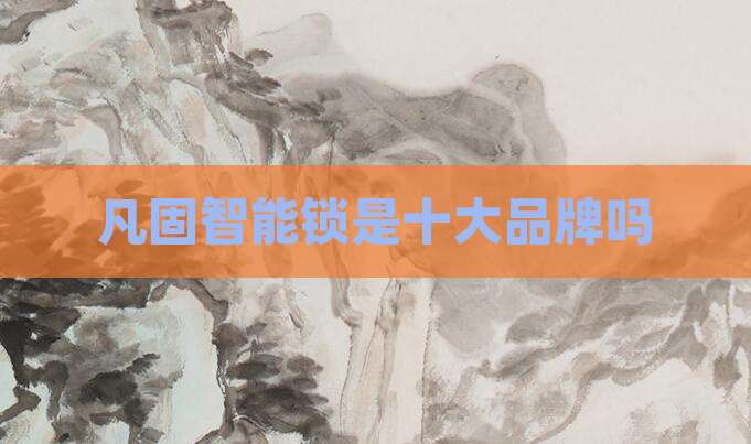 凡固智能锁是十大品牌吗