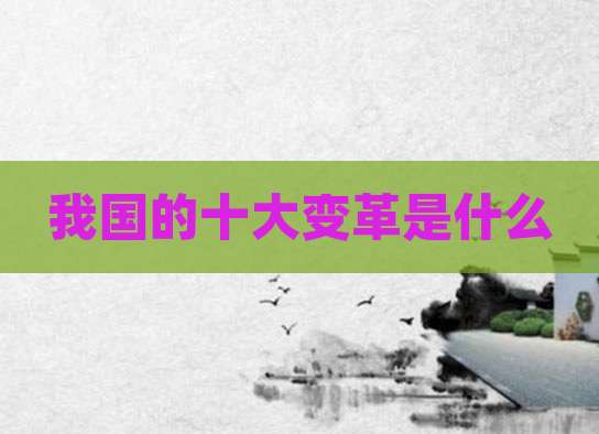我国的十大变革是什么