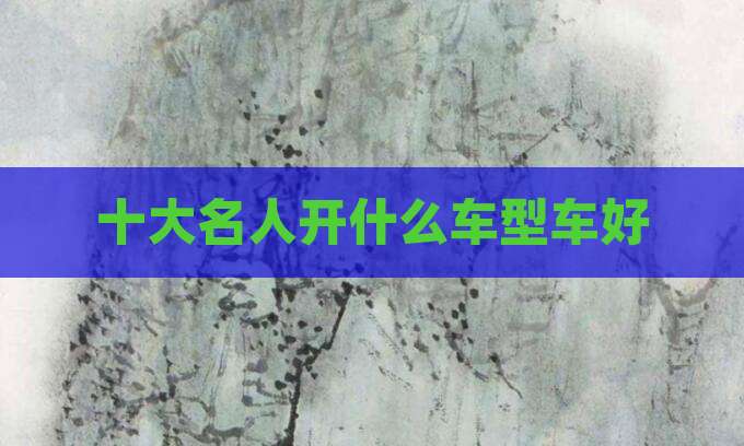 十大名人开什么车型车好